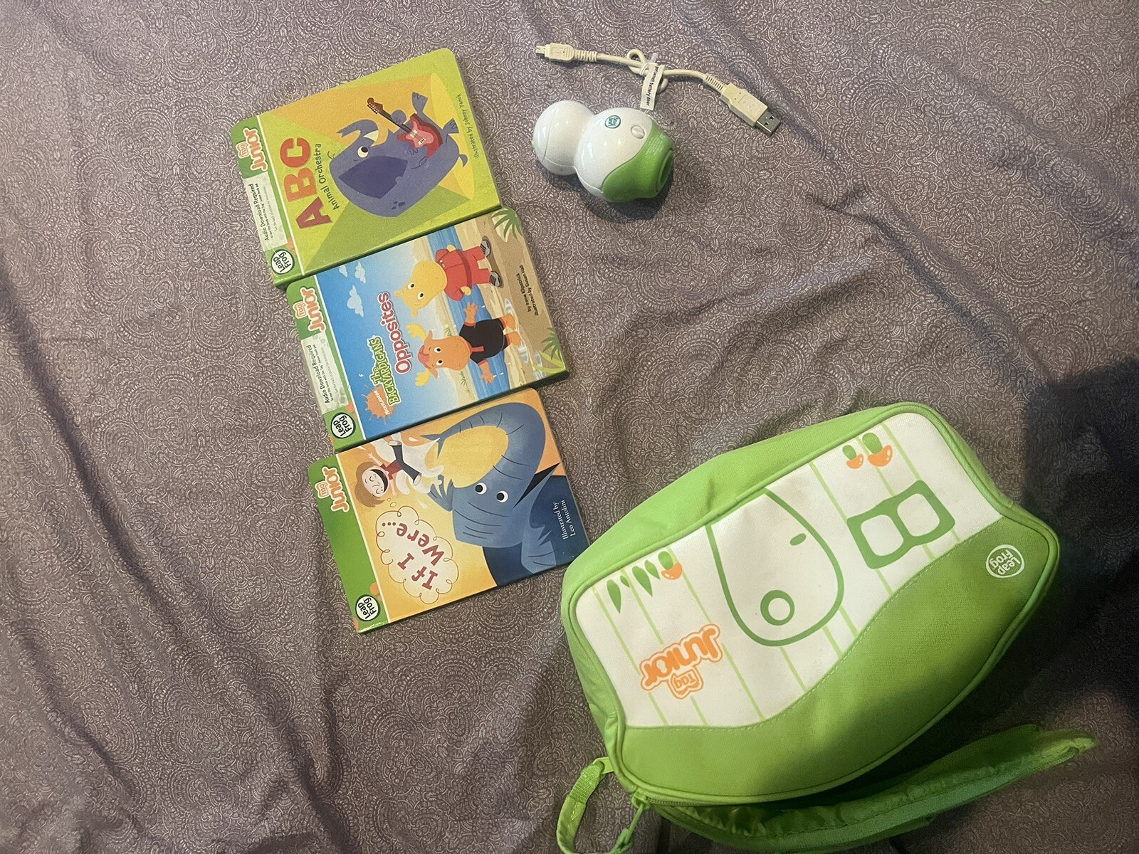 Leap Frog Tag Junior Reading System Lot With 3 Books, Reader & Case TESTED