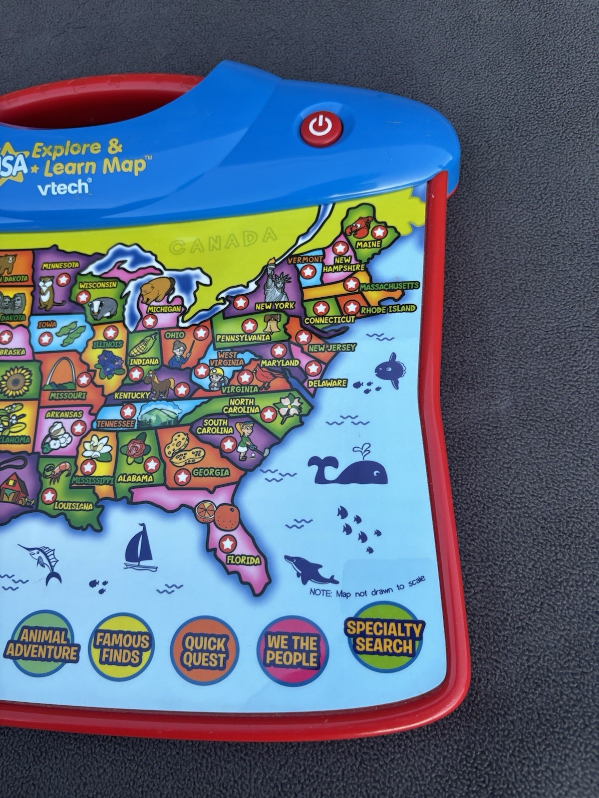 VTech USA Explore & Learn Map TESTED & WORKING! Interactive Touch Talking Toy