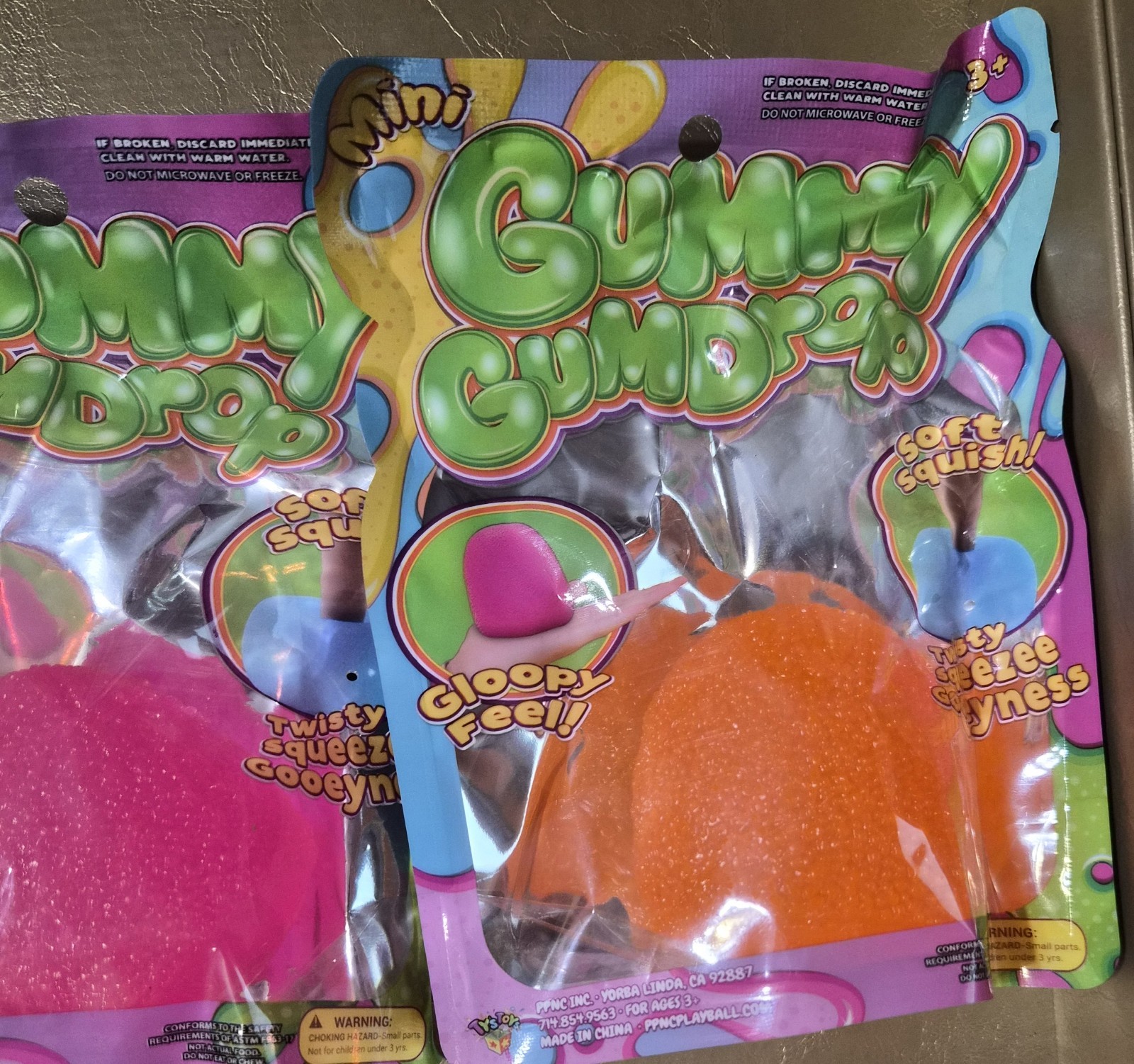 GUMMY GUMDROPS SOFT SQUISH TOYS LOT OF 4 FULLSIZE 2.5 INCHES EACH PPNC NEW