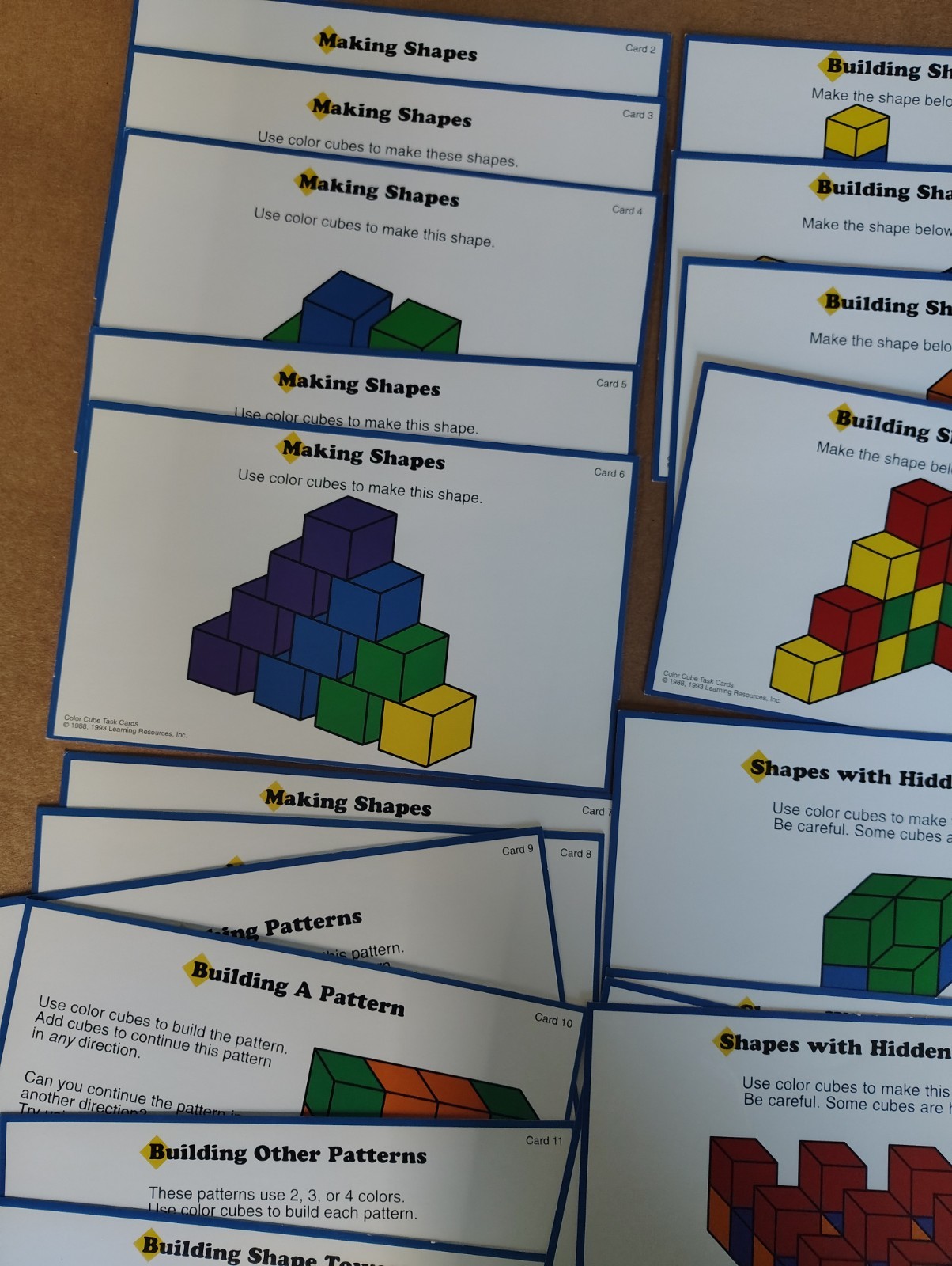 Learning Resources Color Cube Activity Task Cards 102 FOAM Quiet Shape Cubes