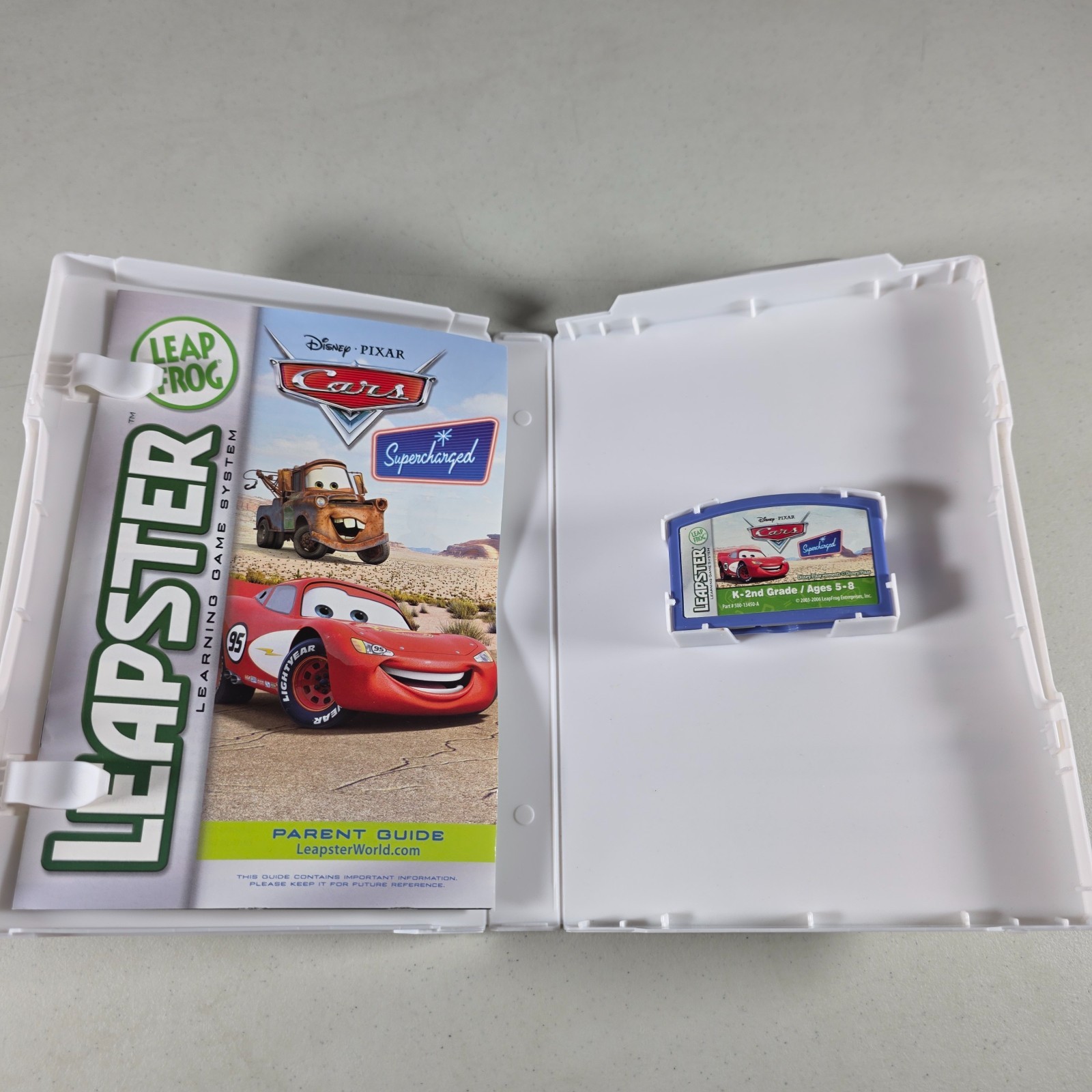 LeapFrog Leapster Learning Game Disney Pixar Cars Supercharged K-1st Case Tested