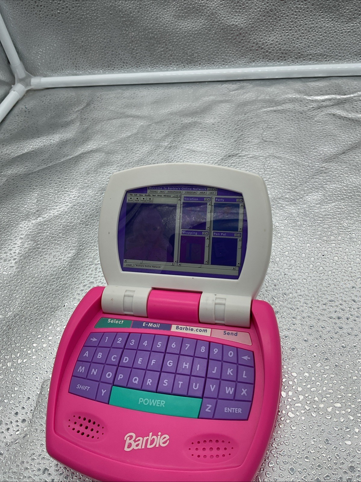 Barbie Online Talking Laptop Computer Toy Vintage 1998 Works Lights Up Talks