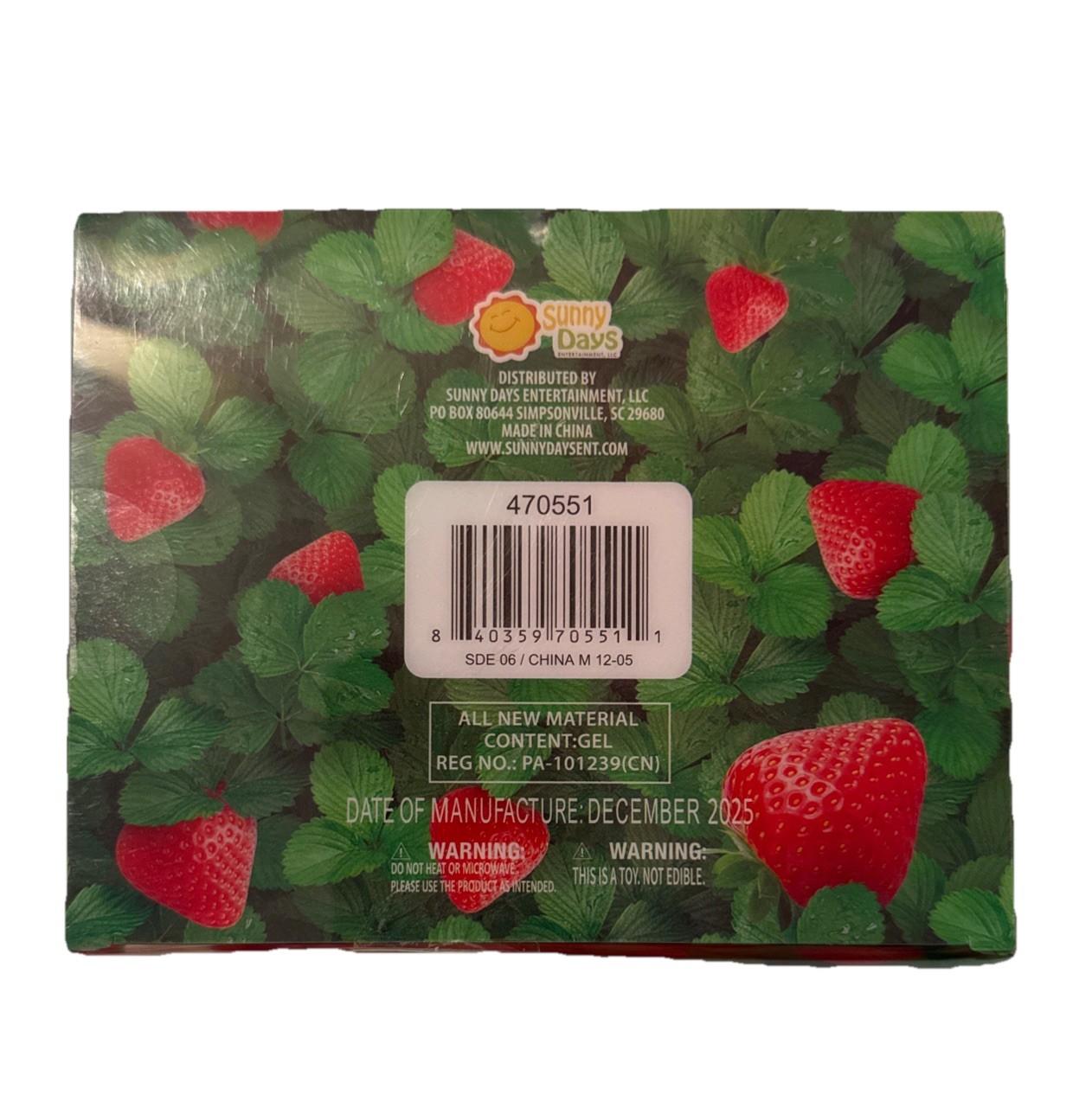 Strawberry Squeeeeze Sunny Days Squishy Squeeze Large Stress Relief Toy Fidget