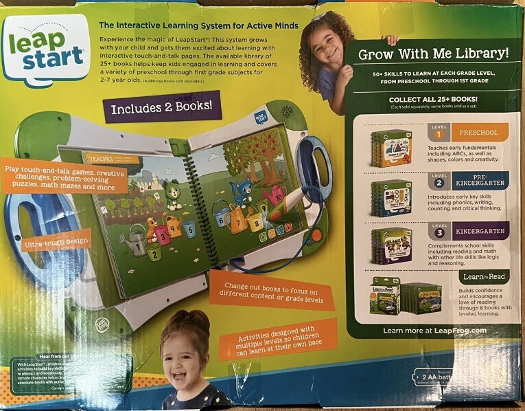 LeapFrog LeapStart Touch & Talk Console W/ Books White green and blue