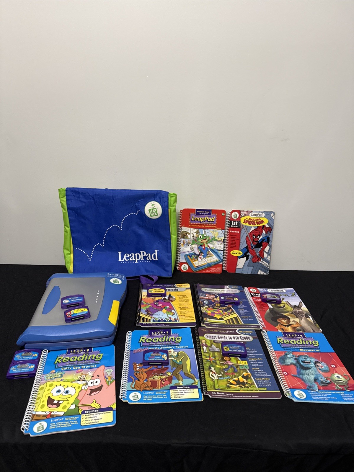 Lot 11 Cartridges & Books LeapPad Plus Writing Bag Grades 1-3