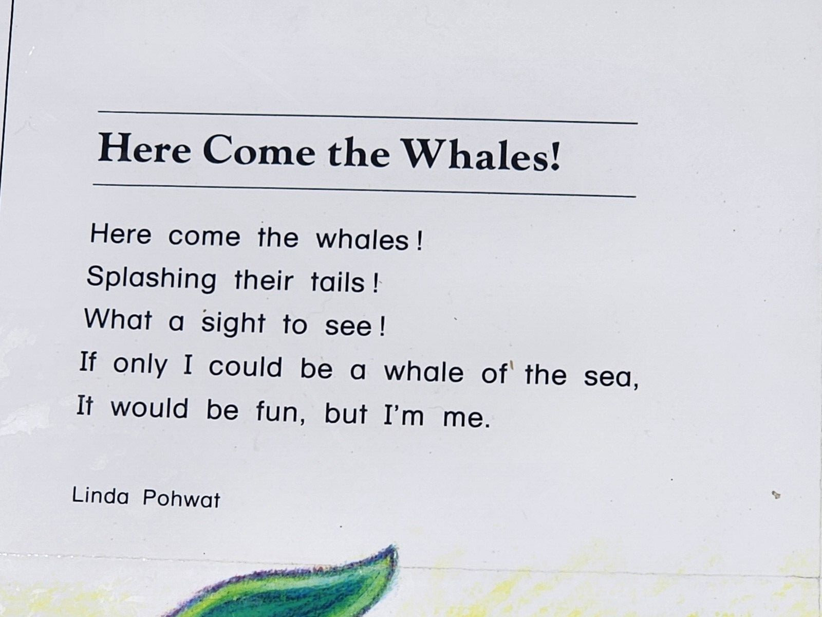 GINN READING PROGRAM POSTER HERE COMES THE WHALES LINDA POHWAT VINTAGE
