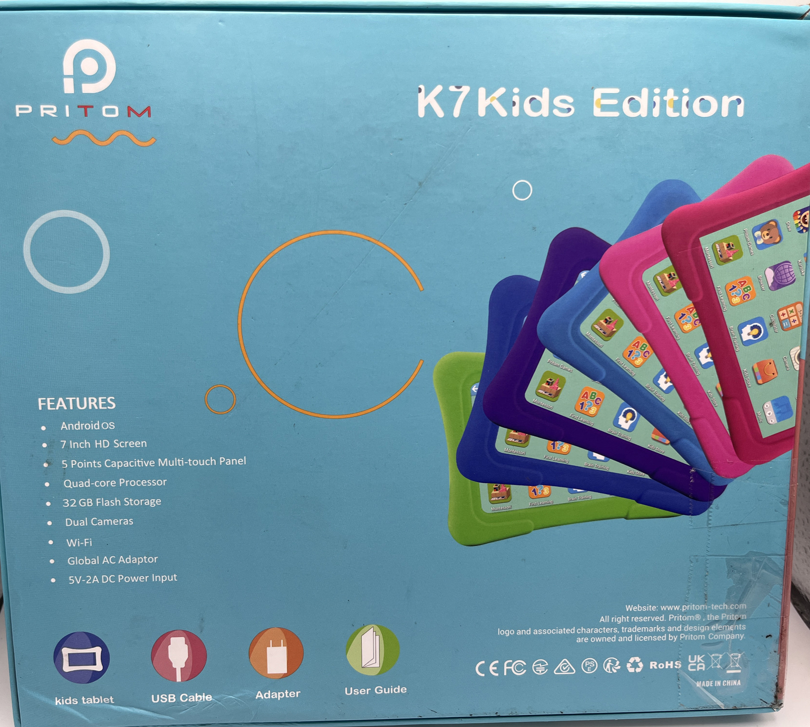 Pritom K7 Kids Edition Tablet 32 GB Flash Storage COLOR PINK. NEW SHIPPING