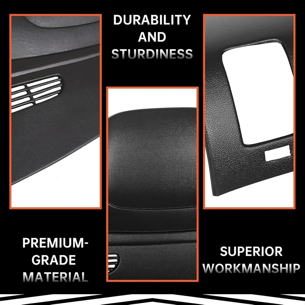Kojem Black Dash Board Cover Compatible with 2007-2013 Chevy Chevrolet Silverado