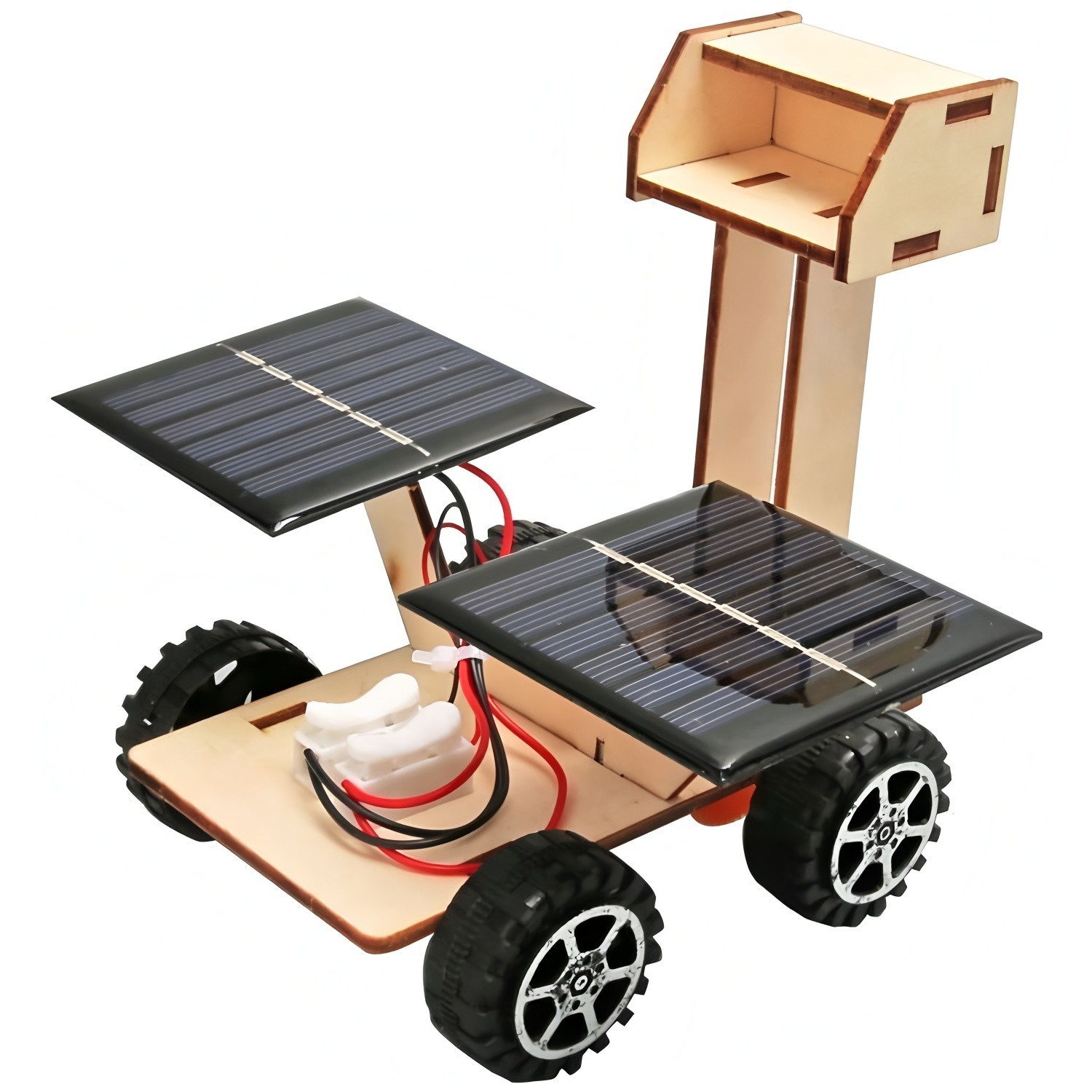 DIY Solar Powered Car Kit Wooden STEM Puzzle Science Toy Kids Educational Gift