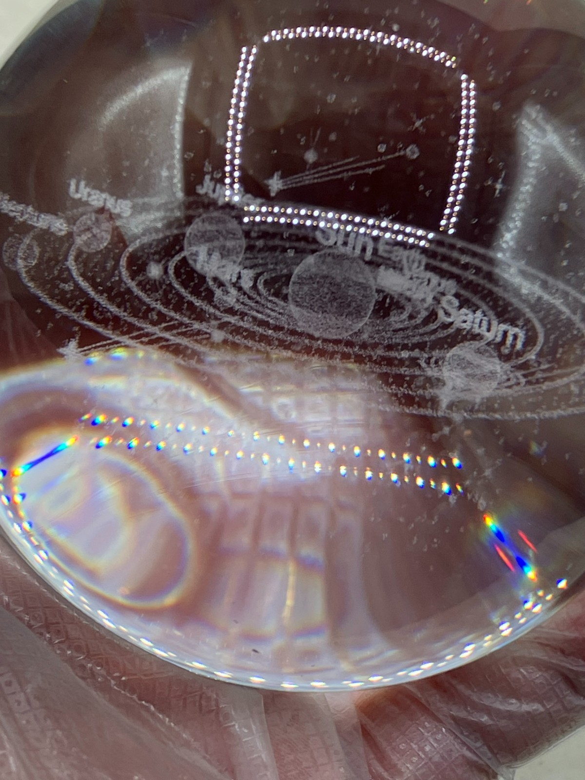 3D Solar System Crystal Ball Laser Planets Paperweight 3.5″