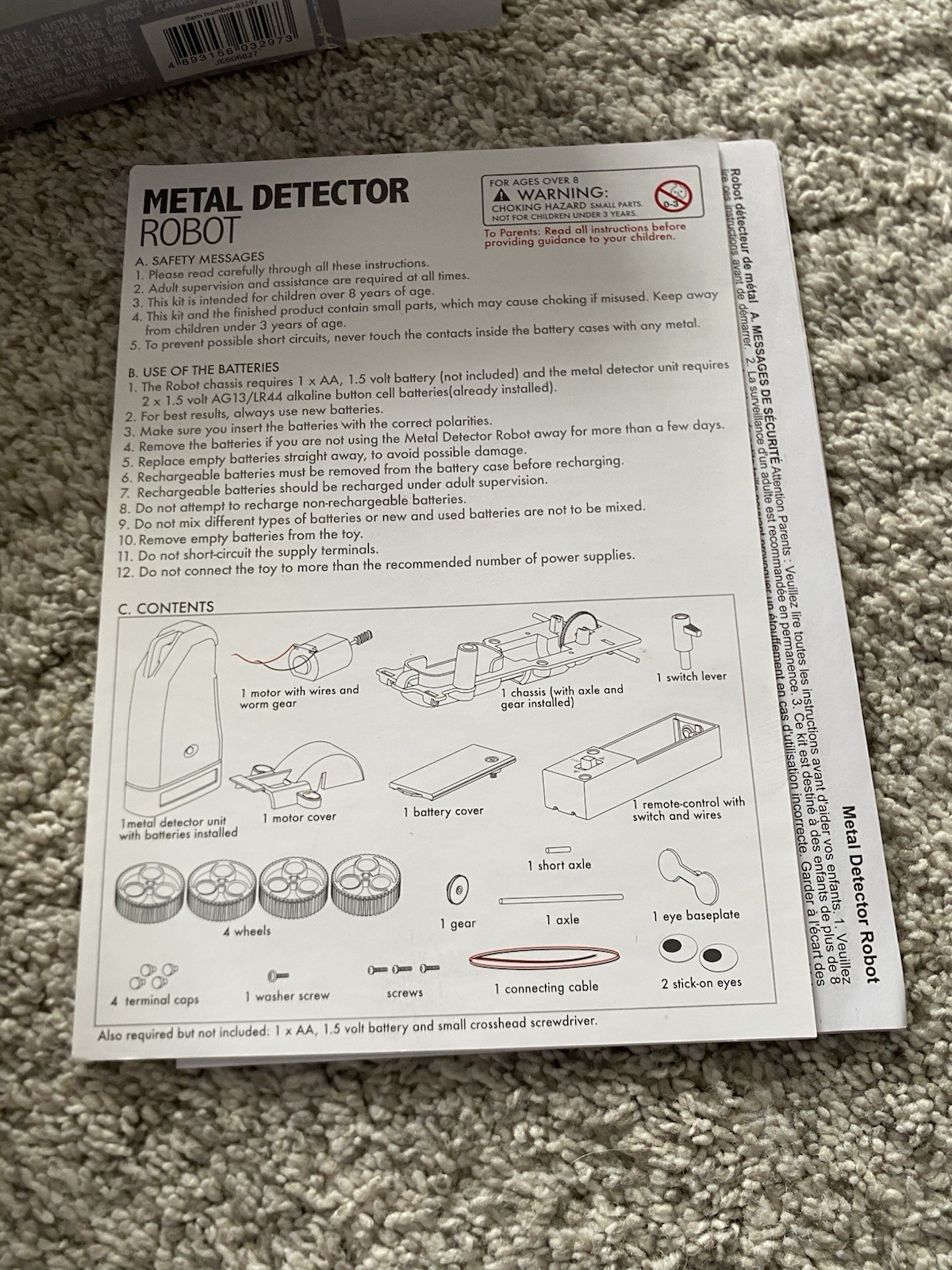 Metal Detector Robot 4M SCIENCE KIT Age over 8 New Sealed Robotics Set Kids Y2K