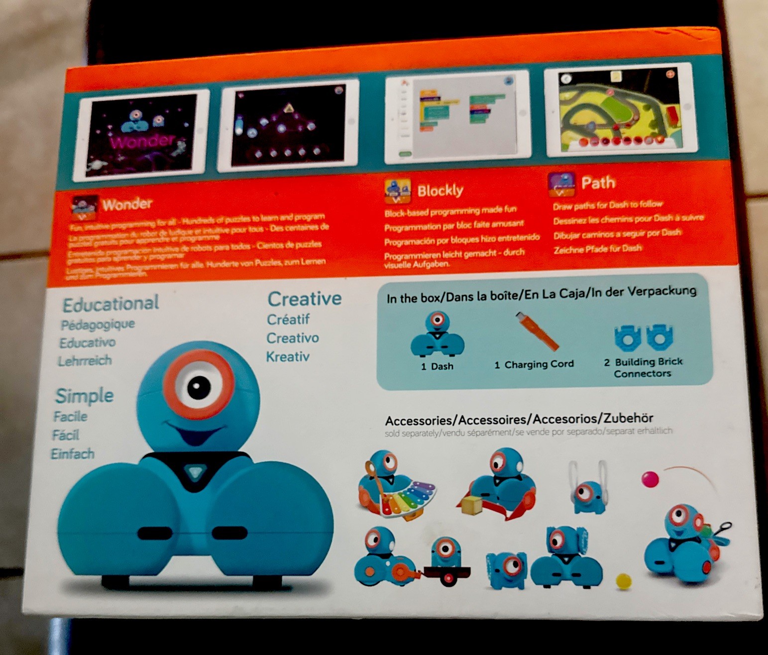 Wonder Workshop Dash Coding Robot W/Accessory Pack, Launcher, Cards READ LISTING