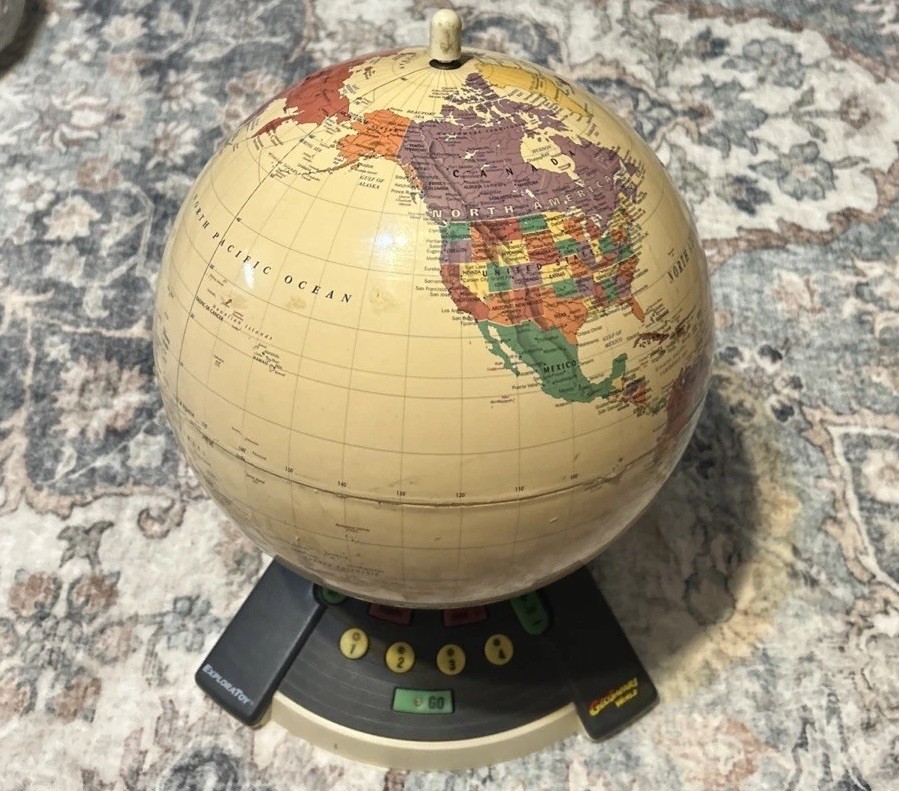 GeoSafari World Interactive Educational Globe ExploraToy Vintage Tested