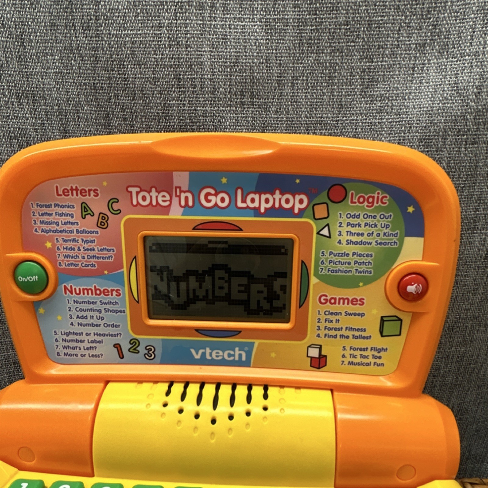 VTech Tote ‘n Go Laptop Electronic Learning Toy Orange Yellow 4-7 Years Tested