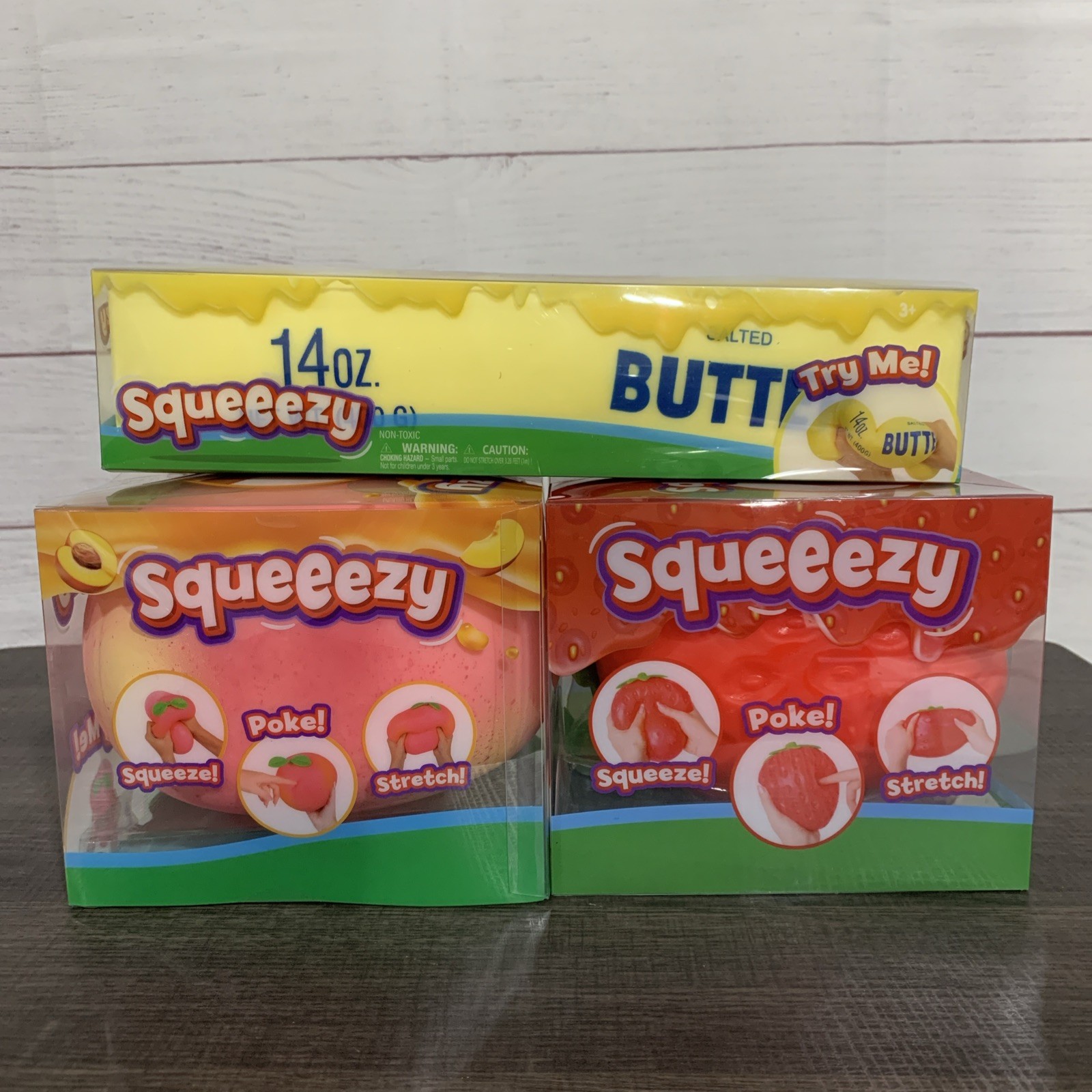 SQUEEEZY Peach, Strawberry, and Butter Squeeze Poke & Stretch by Sunny Days
