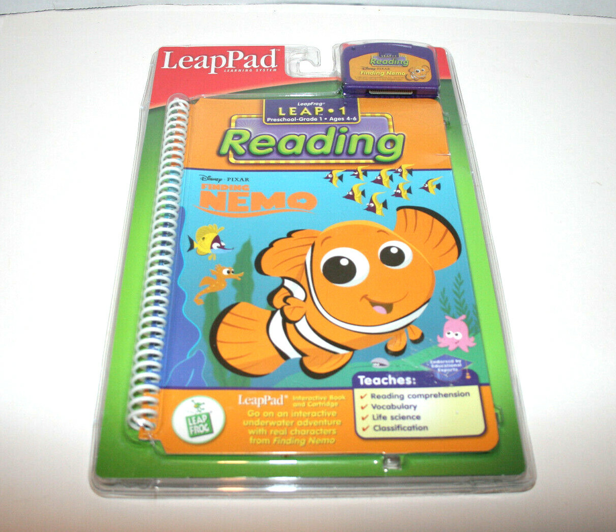 NEW LEap Pad DISNEY Pixar FInding Nemo Reading Pre-K-Grade 1 Book Cartridge