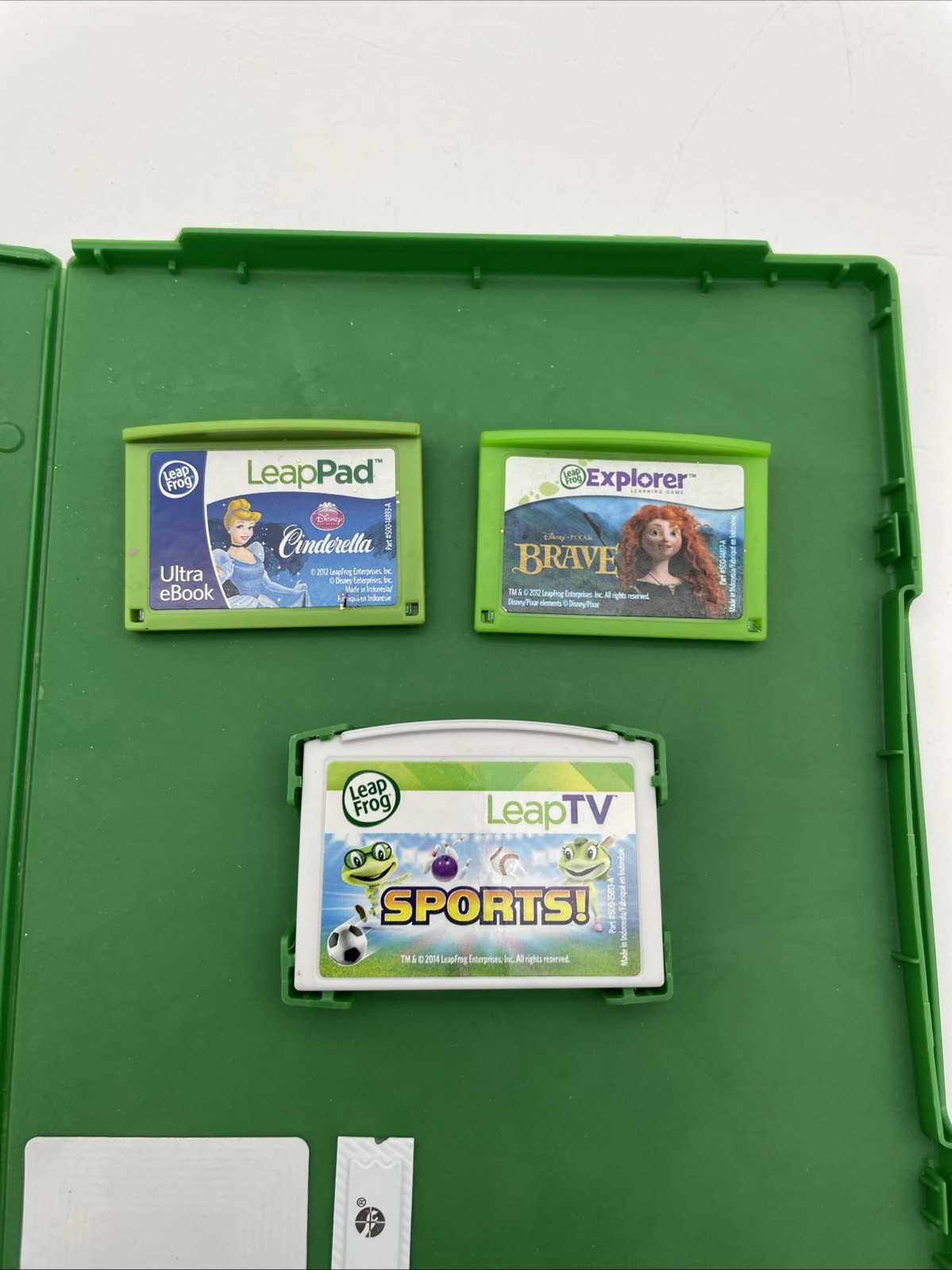 LeapFrog LeapTV Video Games (3) Lot Of Three – Cinderella, Brave, Sports!