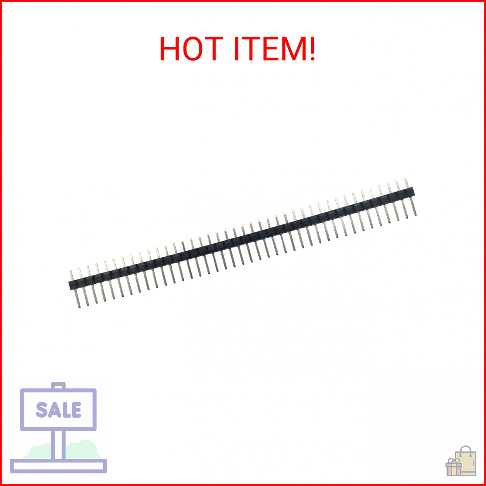 50 PCS 2.54mm Male Header pins Connector, 0.1 inch Pitch 40Pin Single Row Breaka