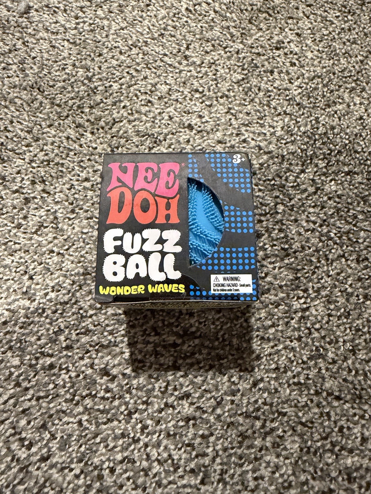 Blue Needoh FUZZ BALL Flower Power Nee Doh Squish Stress Ball NEE-DOH Fuzzball