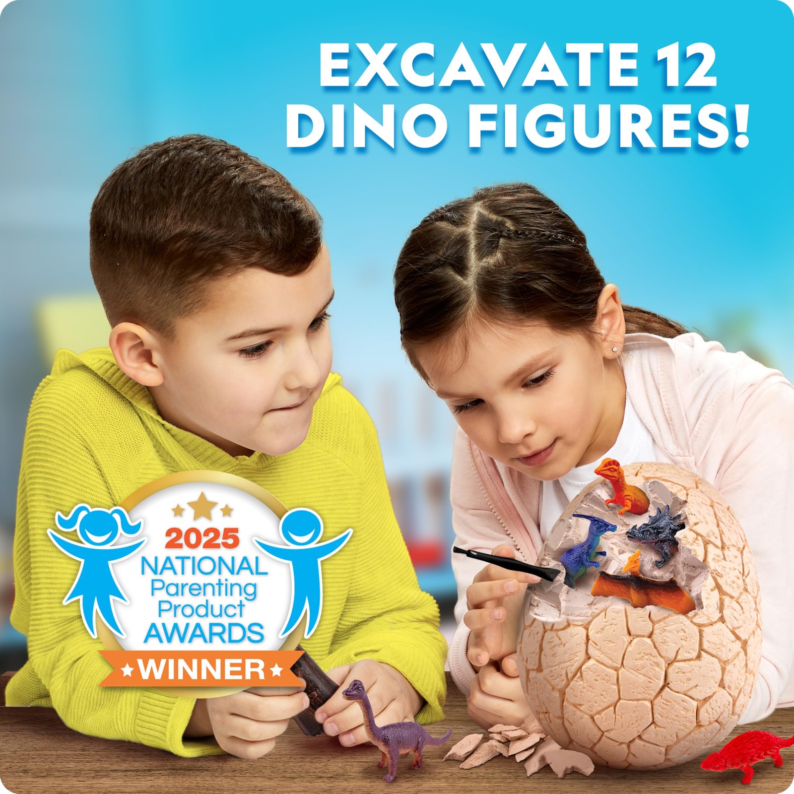 NATIONAL GEOGRAPHIC Jumbo Dinosaur Egg Dig Kit – Dig Out 12 Dino Figures & Re…
