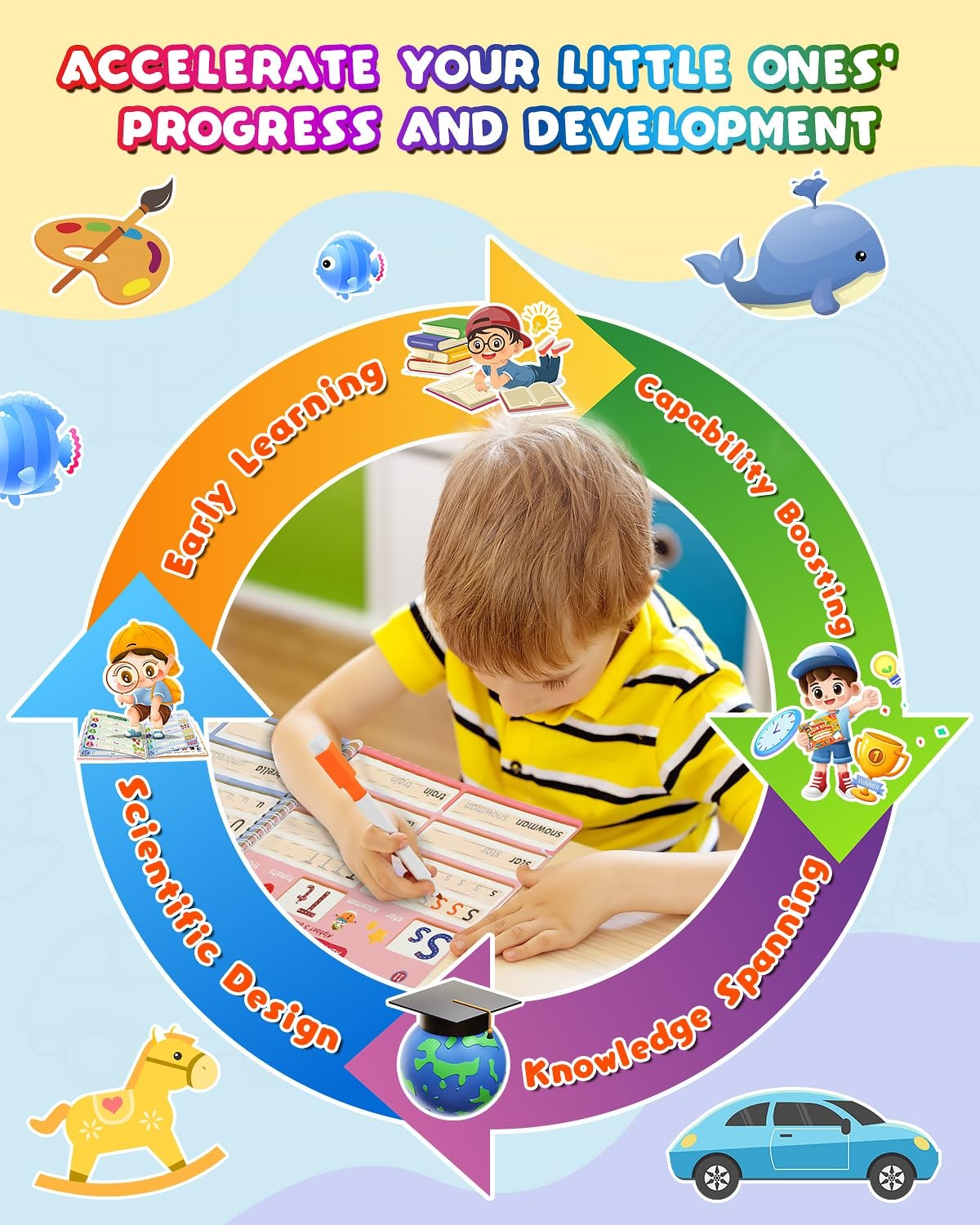 Baobrava Preschool Learning Activities, 37 Red, Pink, Purple, Green, Blue