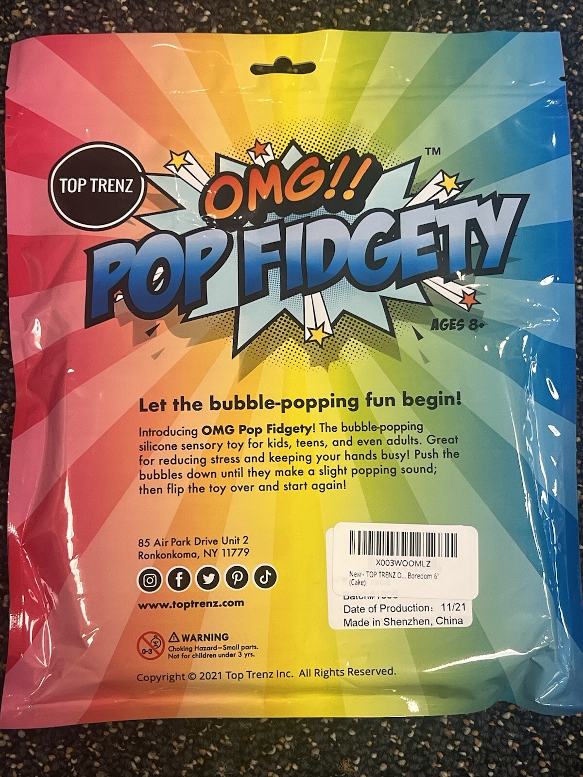 Top Trenz OMG!! Pop Fidgety Sensory Toy “Cake Edition”