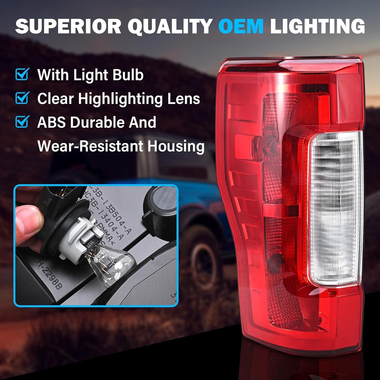 Tail Light Assembly Compatible with 2017 2018 2019 Ford F-250 F-350 Super Dut…