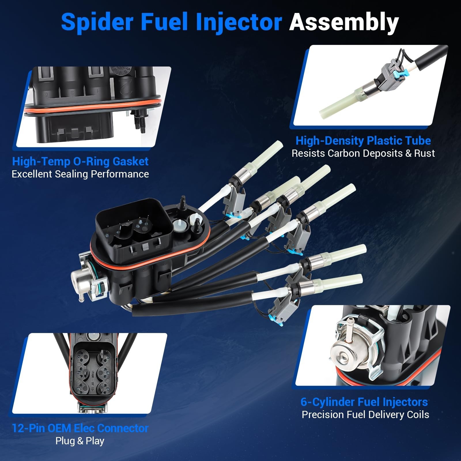 Spider Fuel Injector Assembly w/ 6 Cylinder Fits Chevrolet Astro Blazer Silve…
