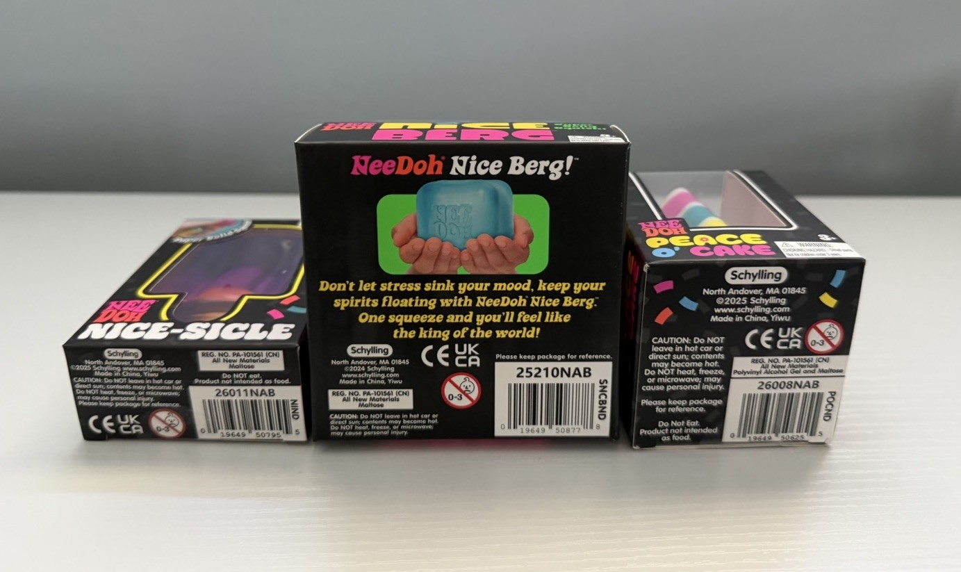 NeeDoh Set of 3. XL NiceBerg, Nice-Sicle and Peace O Cake. RARE
