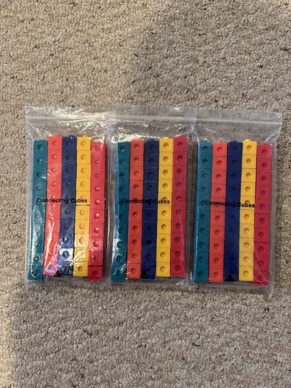 150 Snap Linking Block Connecting Cubes Math Manipulatives Kids 3+ Multi Color