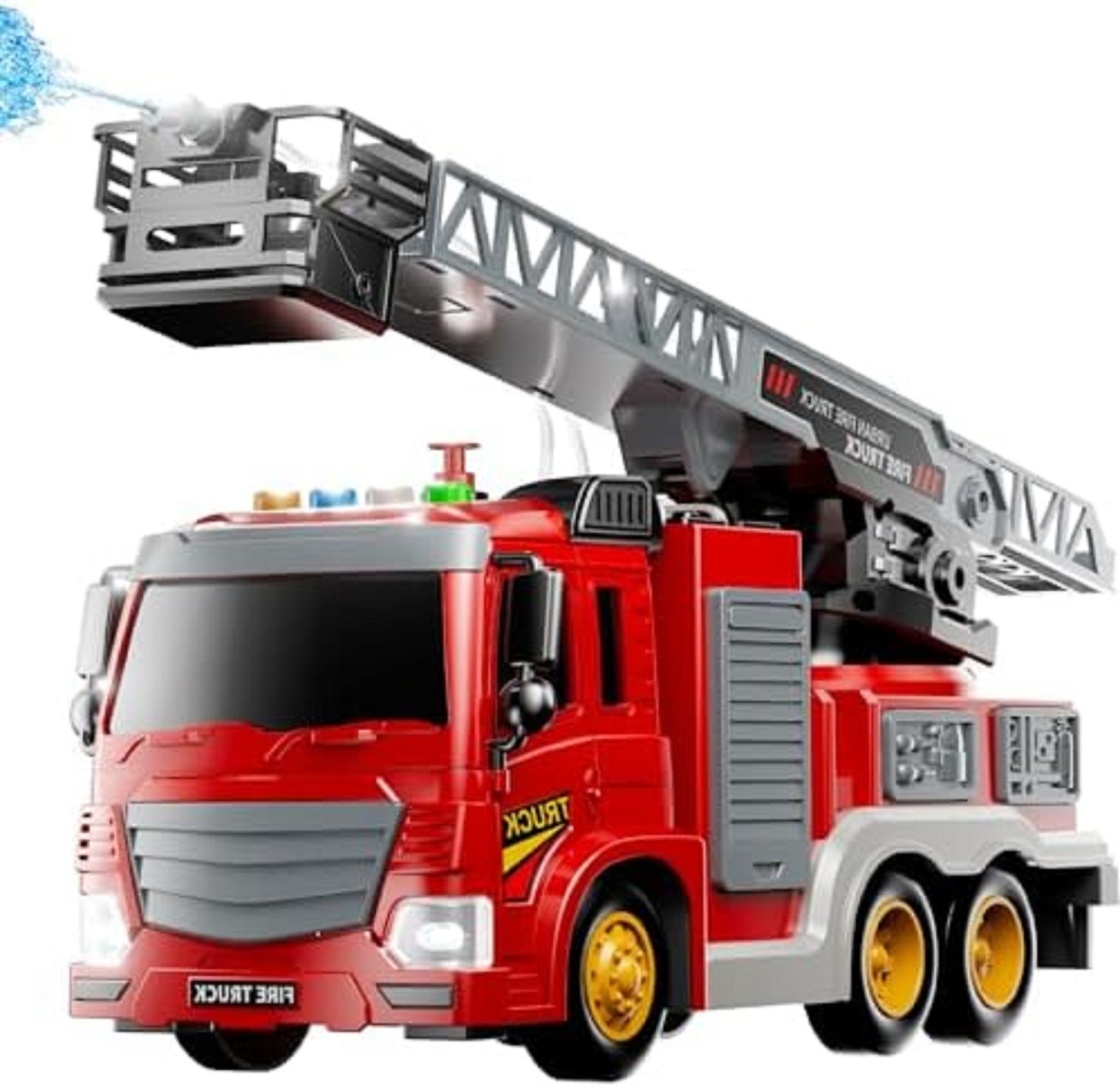 Fire Truck Toy for Kids 3 4 5 6 7 8 Years Old – Fire Trucks Playset with Rotatin