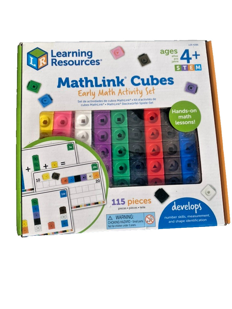 Learning Resources MathLink Cubes Early Math Activity Set – 115 Pieces-ages 4+