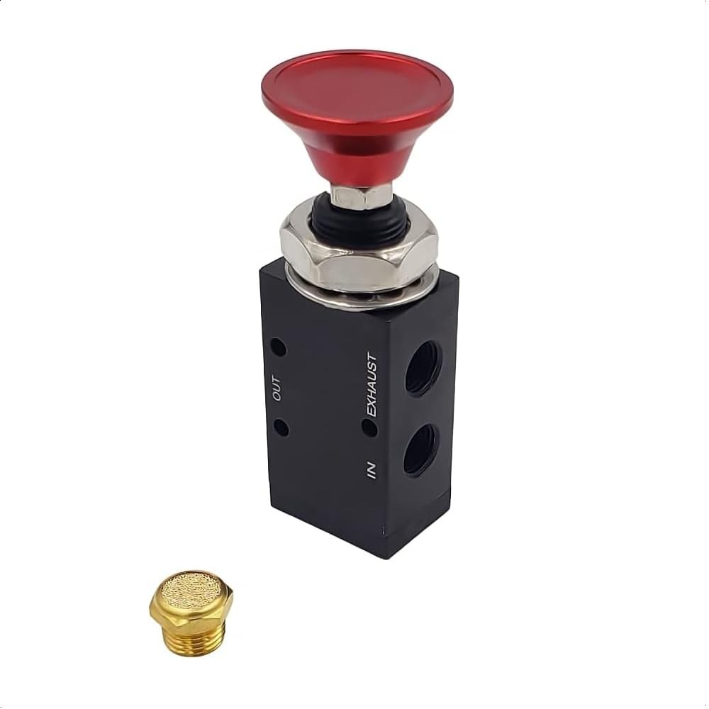 3Way Push/Pull Manual Tailgate Air Valve Knob 2 Position Pneumatic Control