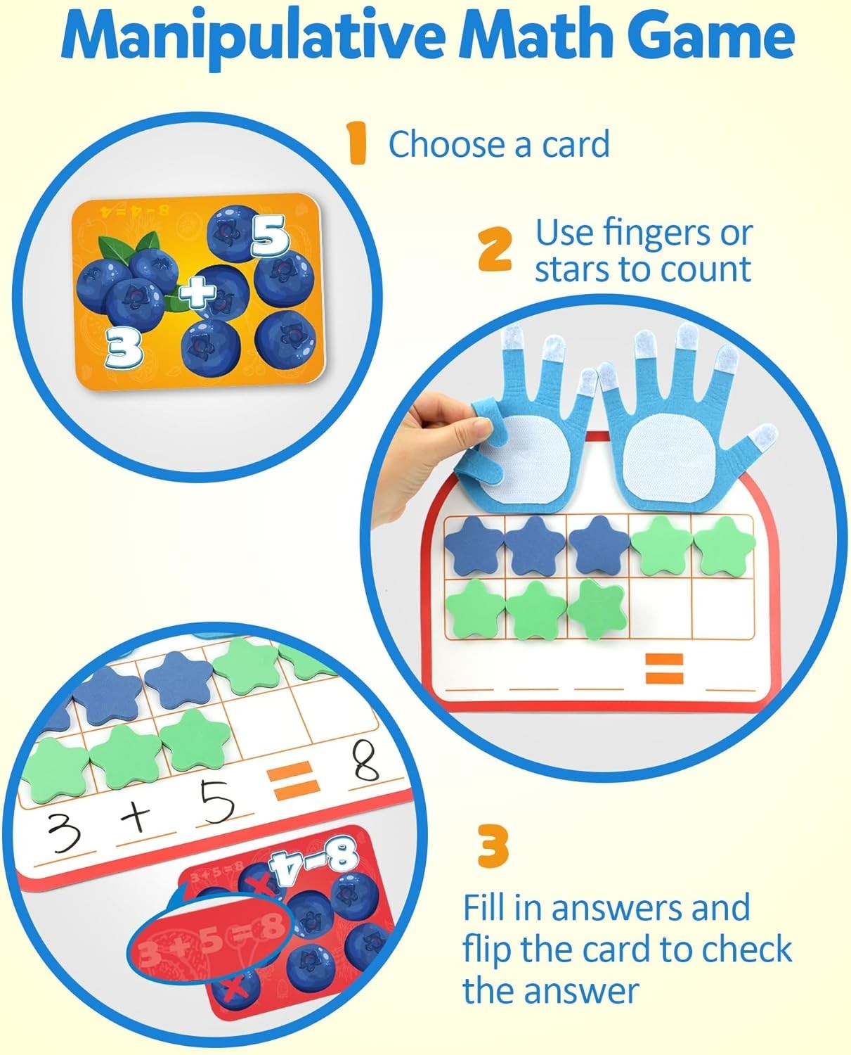 Montessori Math Manipulatives Number Counting Block, Magnetic Ten Frame Addit…