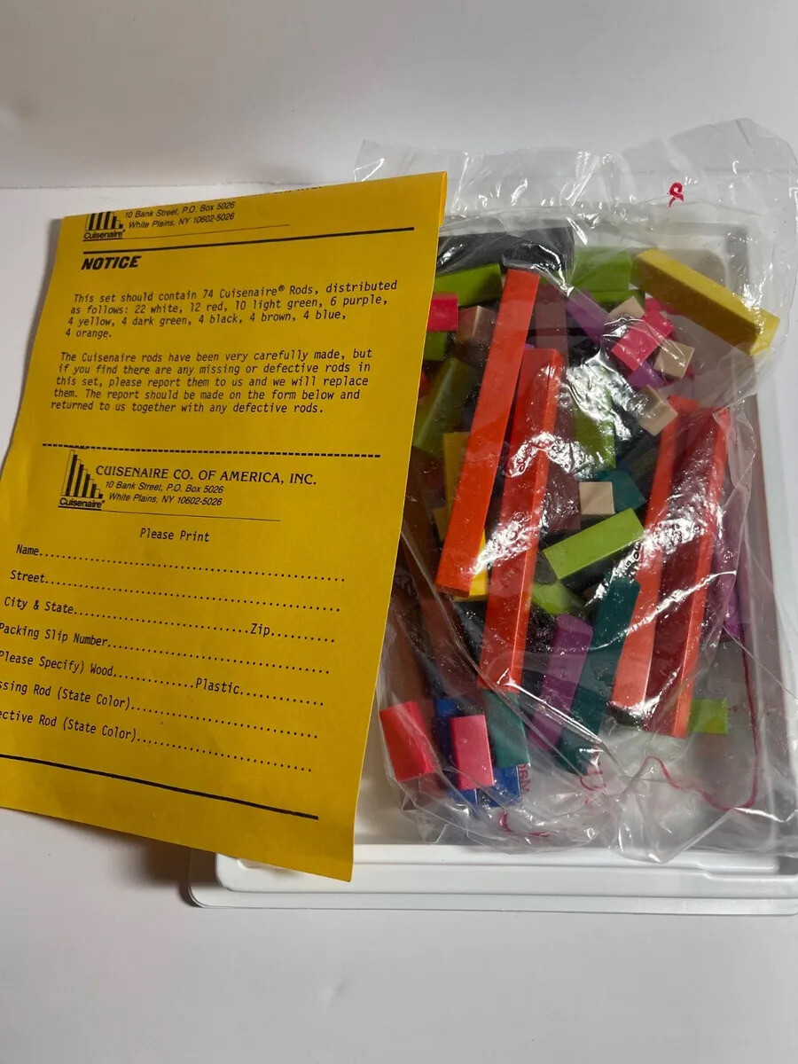 Cuinsenaire Rods Education Math Manipulatives NEW in package. set of 74 pieces
