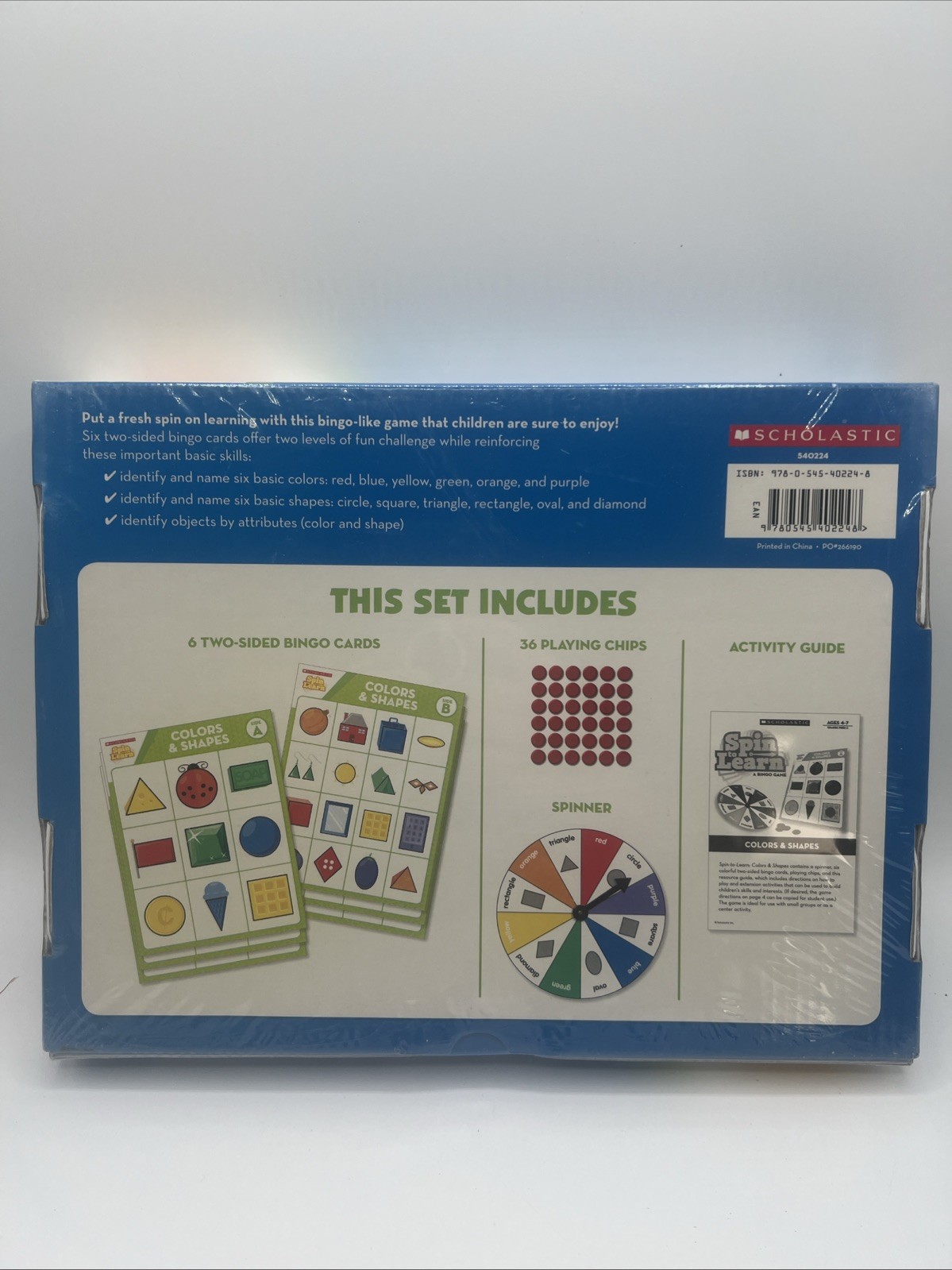 New Scholastic Spin to Learn Colors & Shapes A Bingo Game Educational/Home Scool