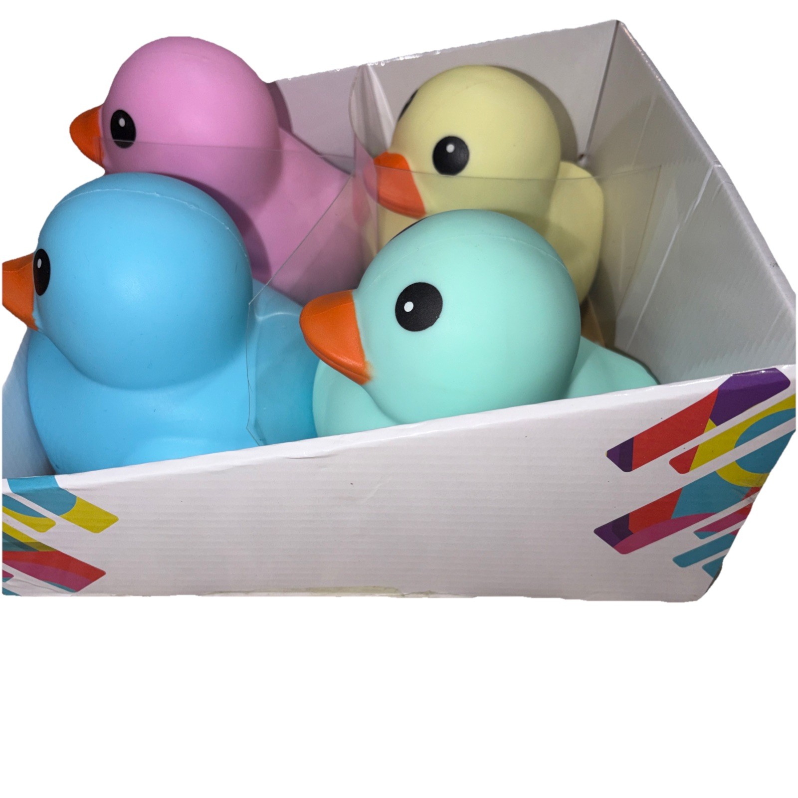 Laffy Quacks Jumbo Squishy Ducks Blue,Pink,Green,Yellow Set Of 4 New W/Box 🐥🐣