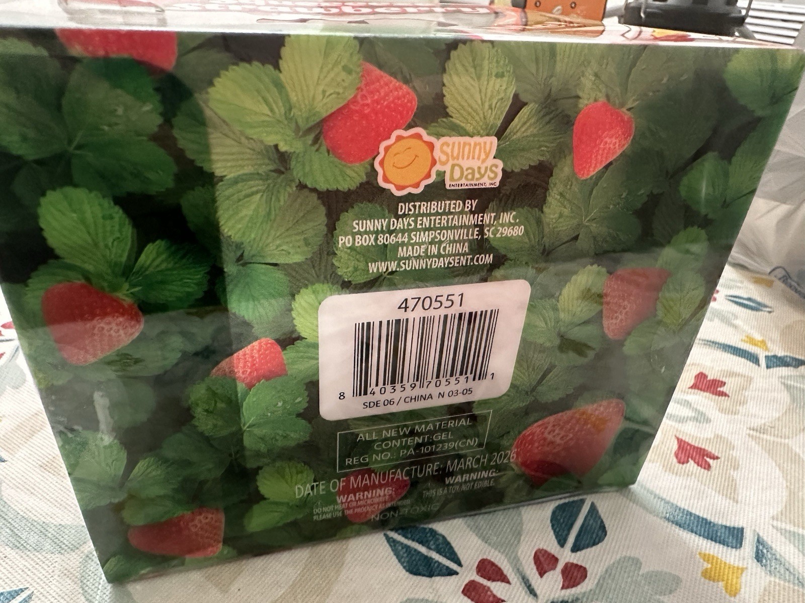 Sunny Days Entertainment Strawberry Stress Squish Squeeze Toy Red Green 470551