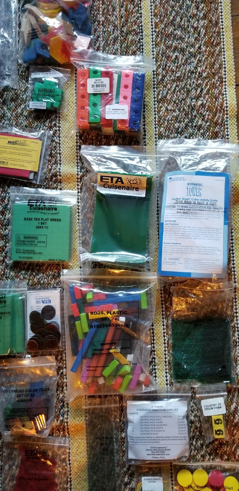 Homeschool Montessori Teaching ETA Math Manipulatives Sets for K-6 grades