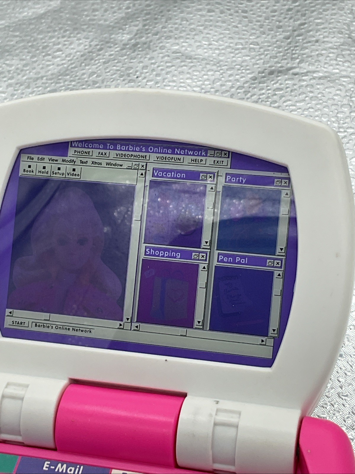Barbie Online Talking Laptop Computer Toy Vintage 1998 Works Lights Up Talks