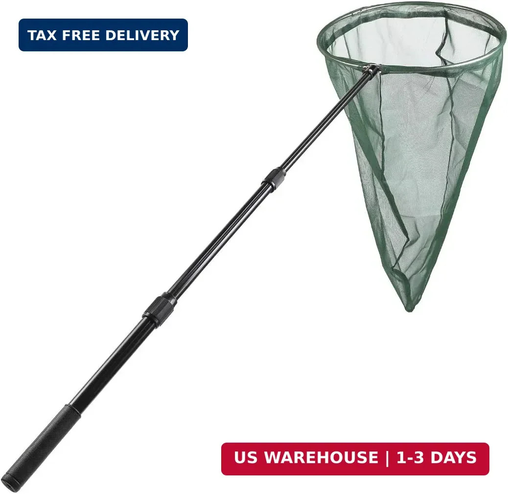 Professional Insect and Butterfly Net with 14″ Stainless Ring, 26″ Net Depth, St