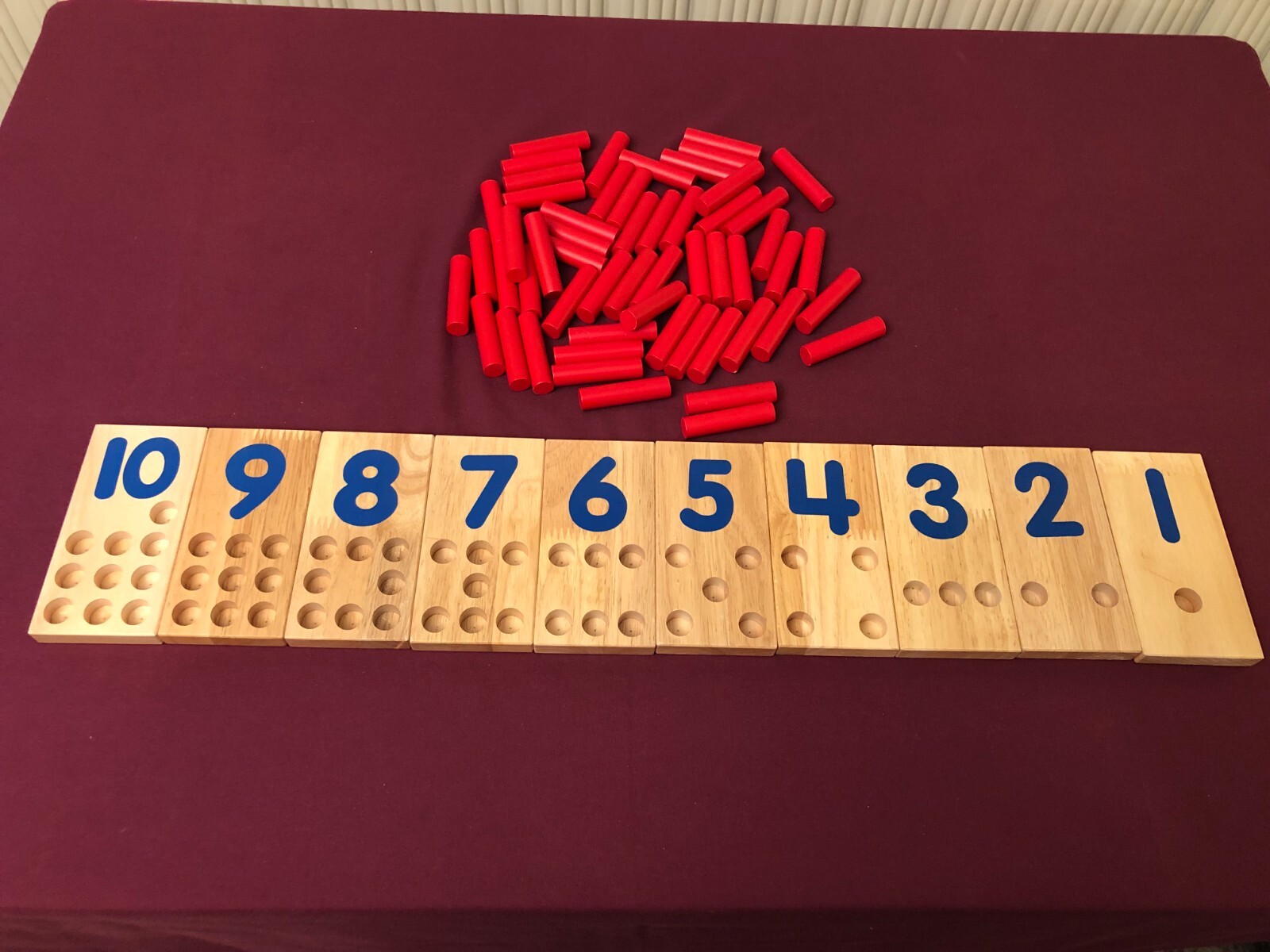 Number Boards Wooden, Excellerations 2.5 x 5 inches, Counting Teaching Toy