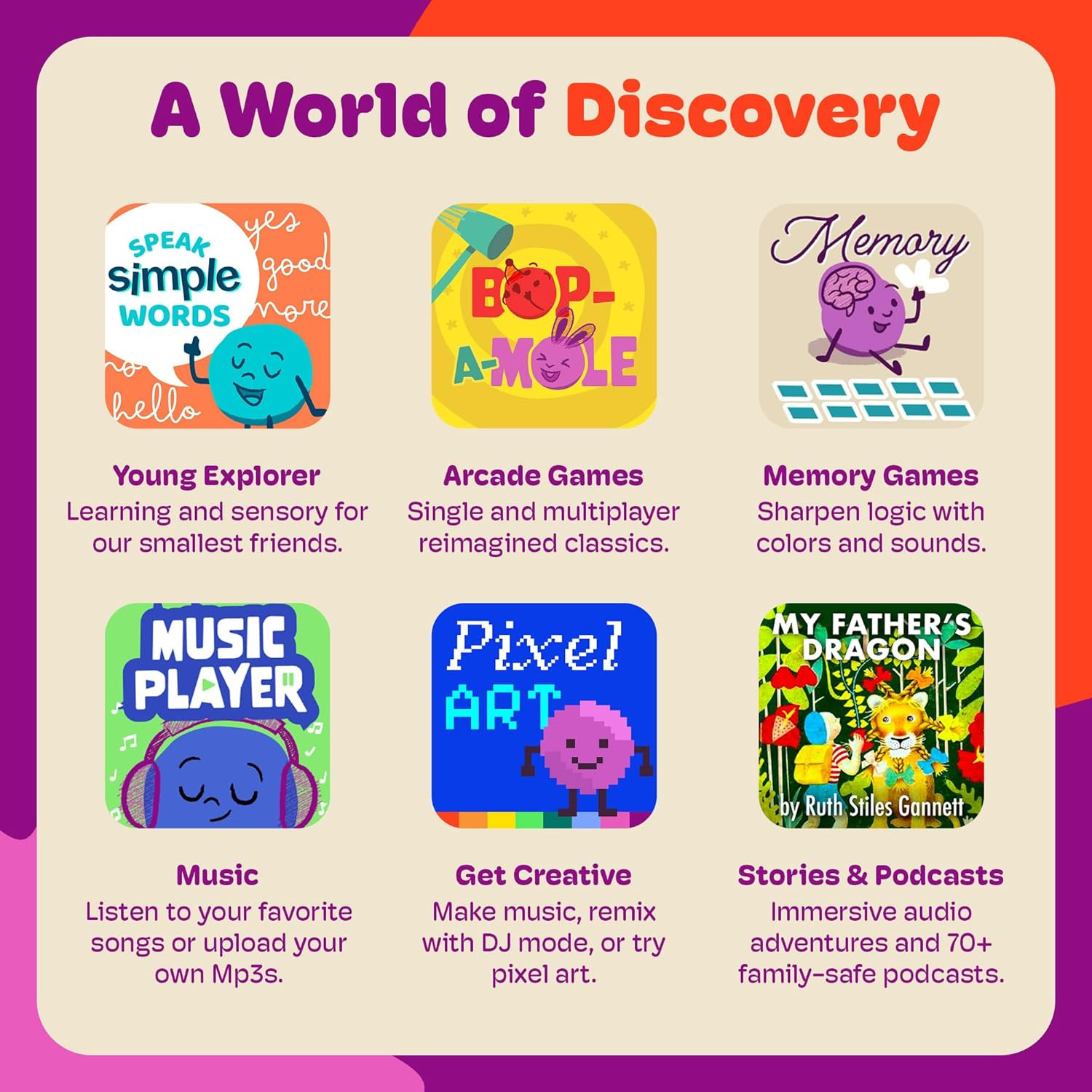 Boppo Screen-Free Learning Tablet for Kids – Interactive Handheld Games – Educat