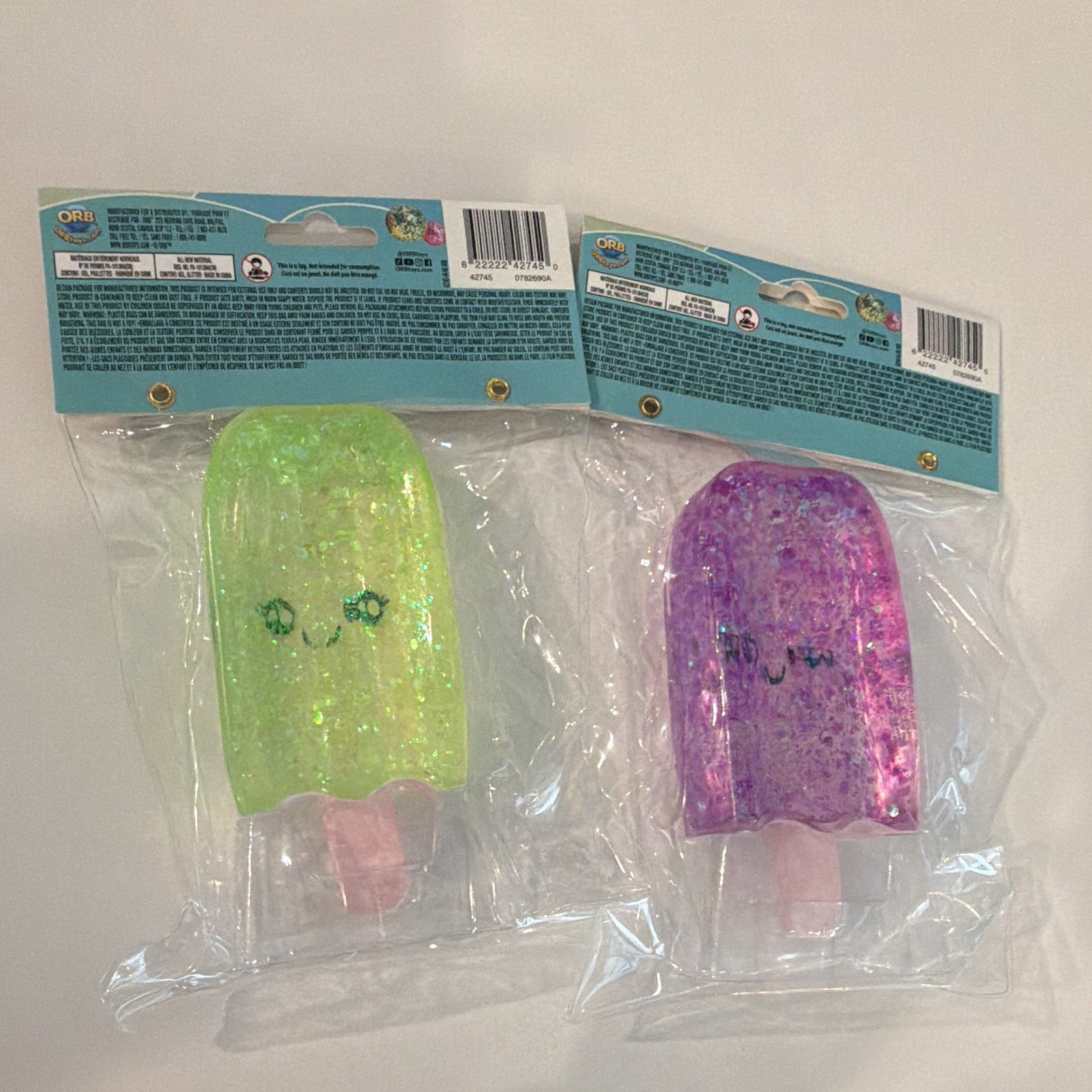 BUNDLE, ORB Curiosities Sugar Swaps Ice Pop Tactile Squeeze Toys, Green/Purple,