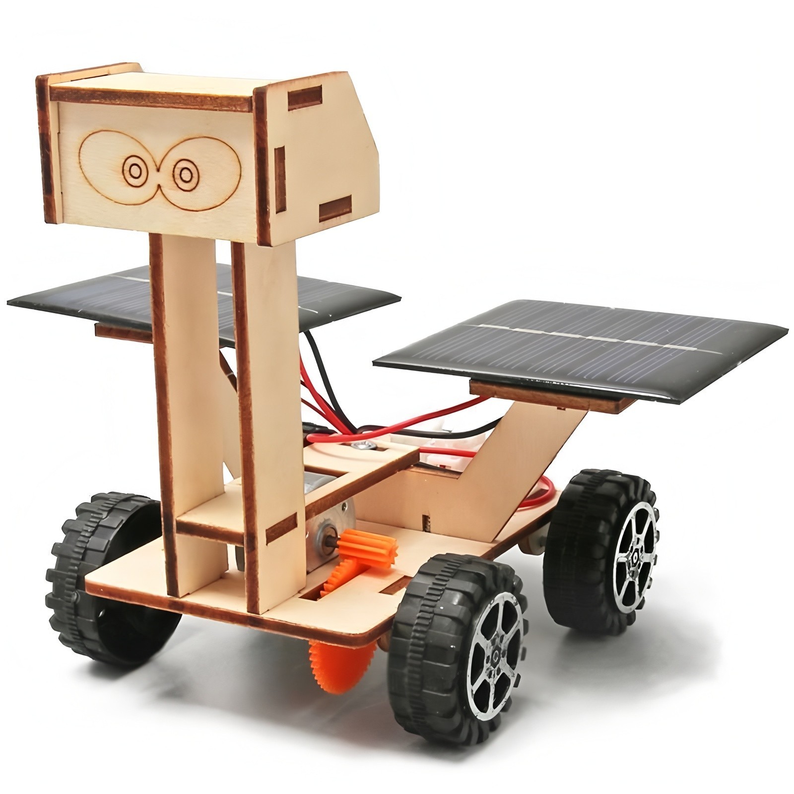 DIY Solar Powered Car Kit Wooden STEM Puzzle Science Toy Kids Educational Gift