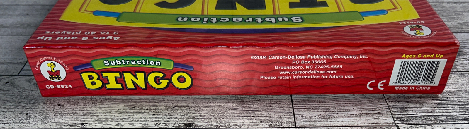Bingo Subtraction Age 6 And Up 3 To 40 Players Carson-Dellosa Factory Sealed!