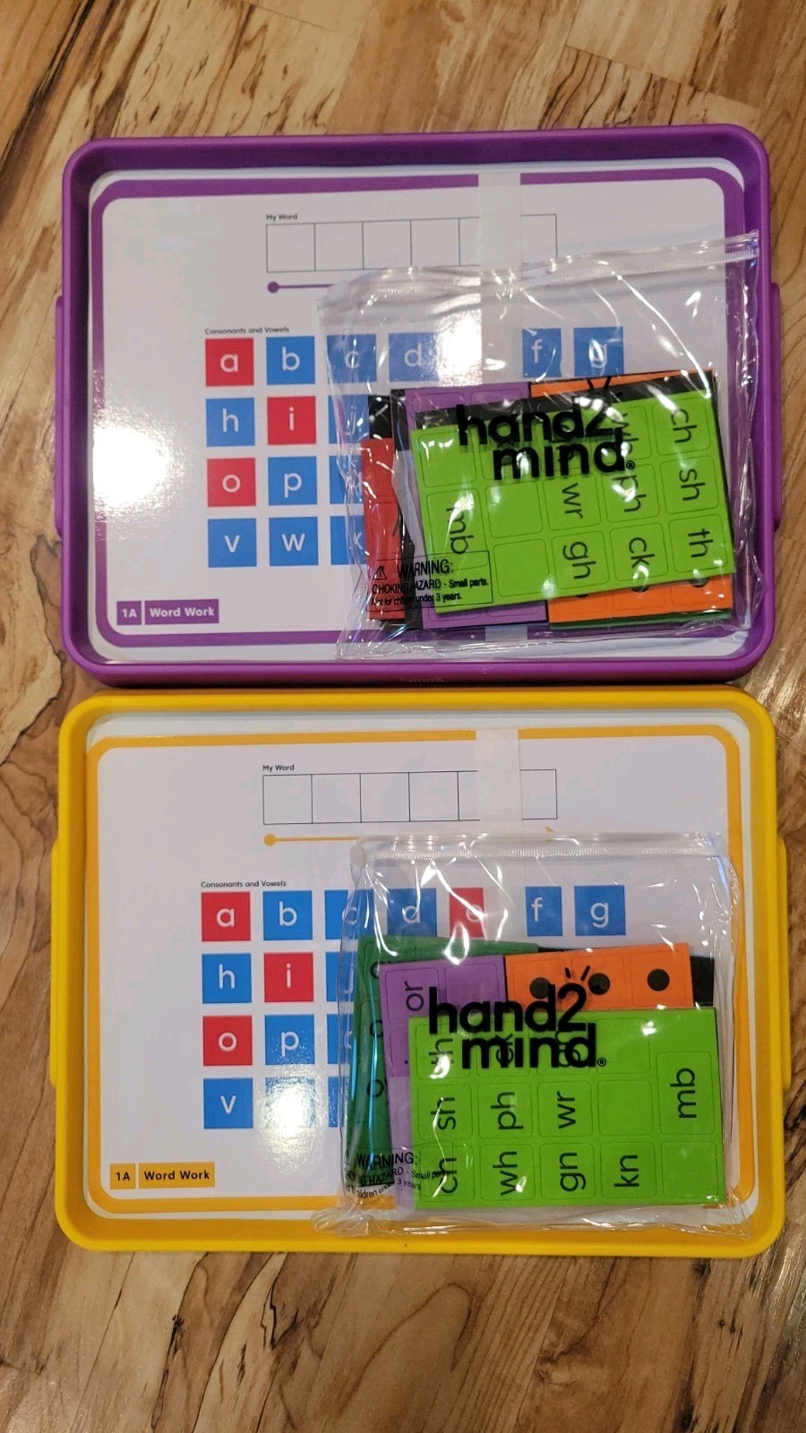Set Of 2 Hand2Mind Magnetic Word Work Board With Tiles
