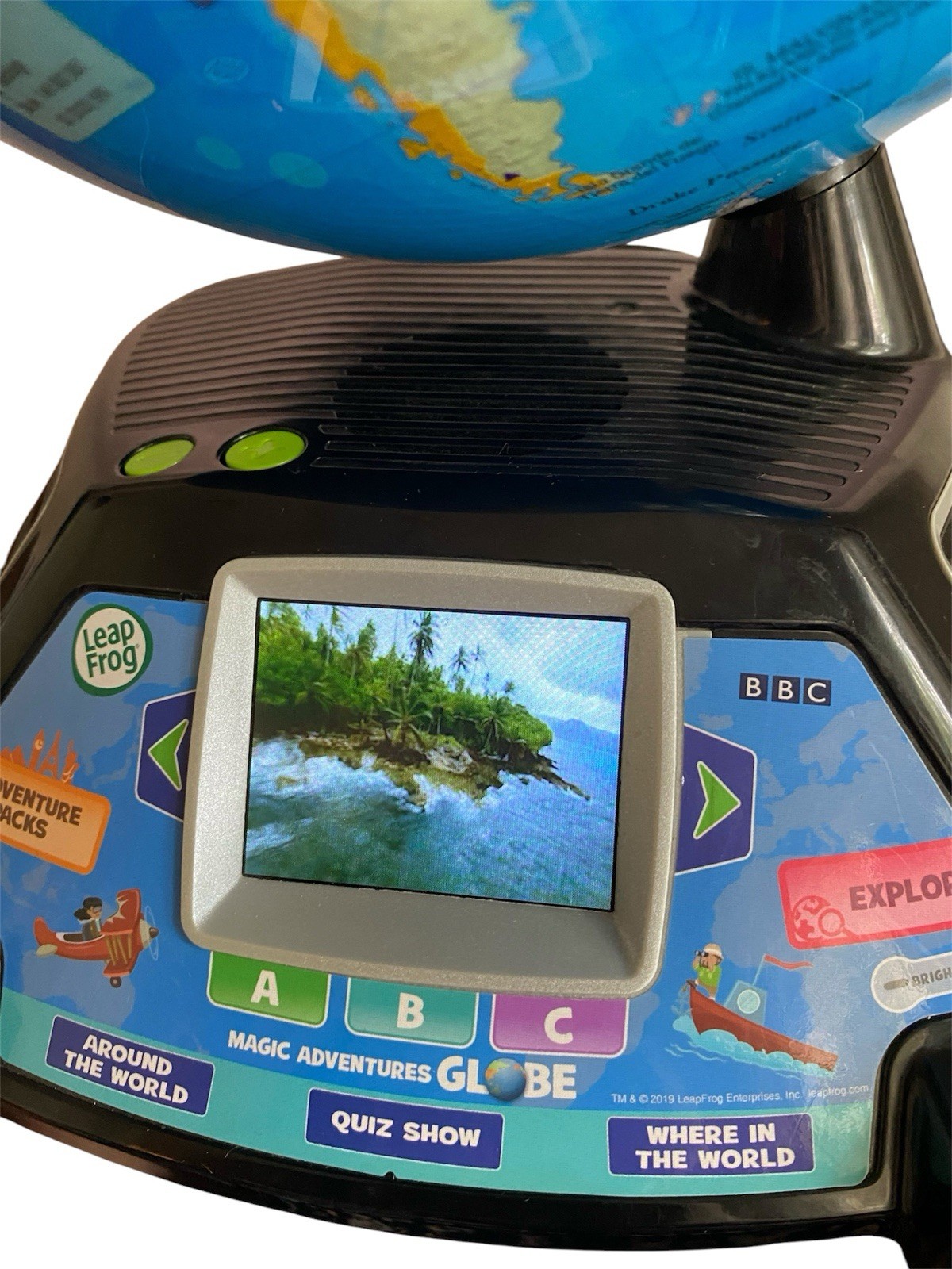 LeapFrog Magic Adventures Globe 10″ BBC Videos Interactive Tested Works Great