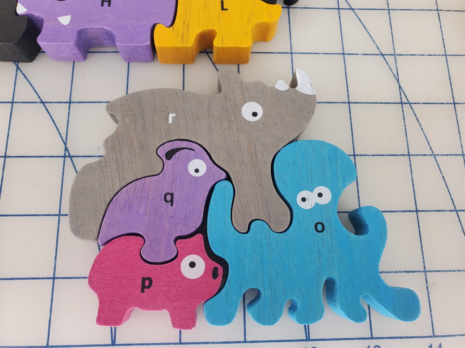 Begin Again ANIMAL PARADE wooden alphabet animals puzzle EUC complete Montessori