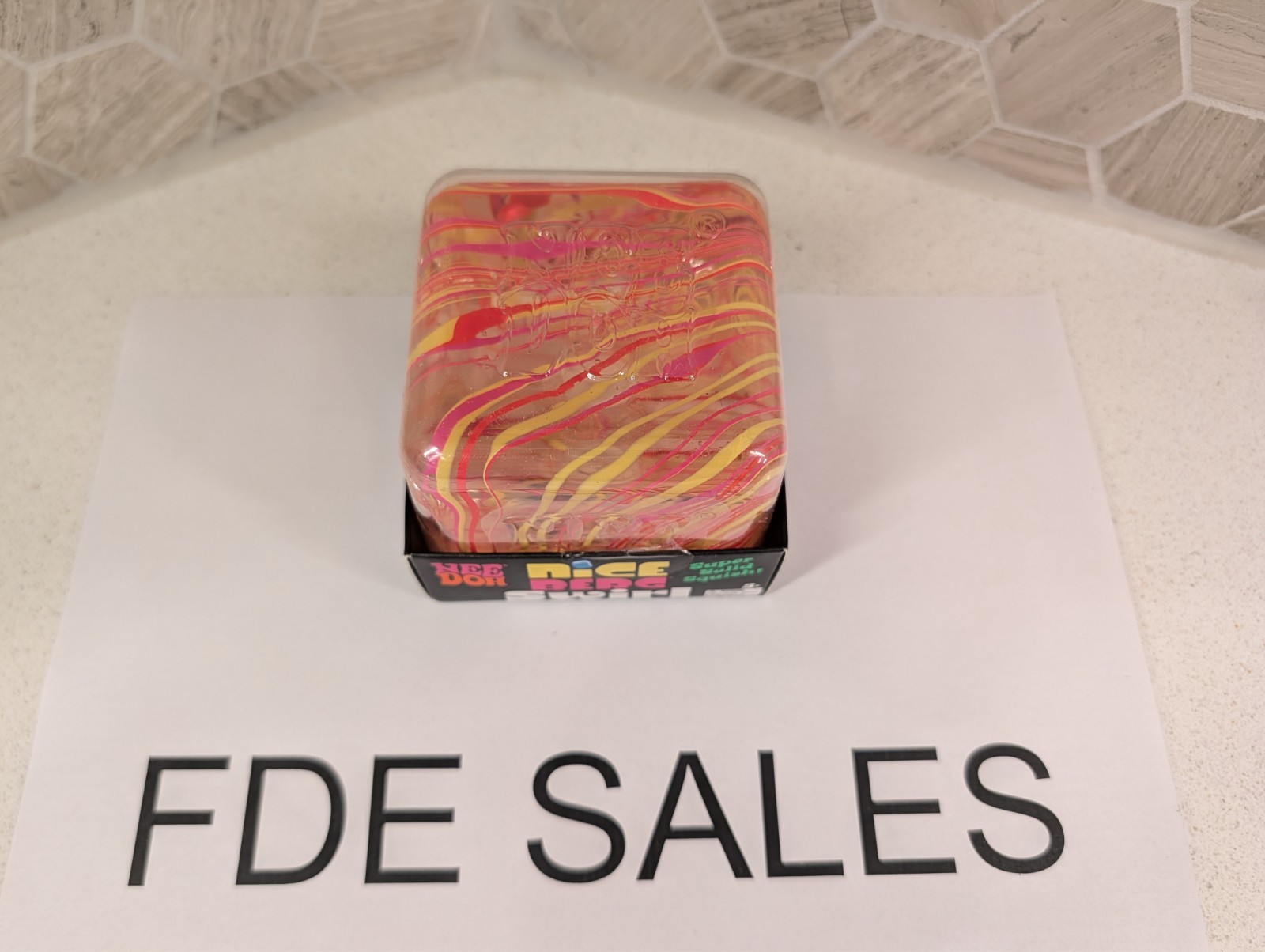 NeeDoh Nice Berg Swirl XL Giant Swirl Ice Cube 3.25″ Nee Doh Pink Yellow Orange